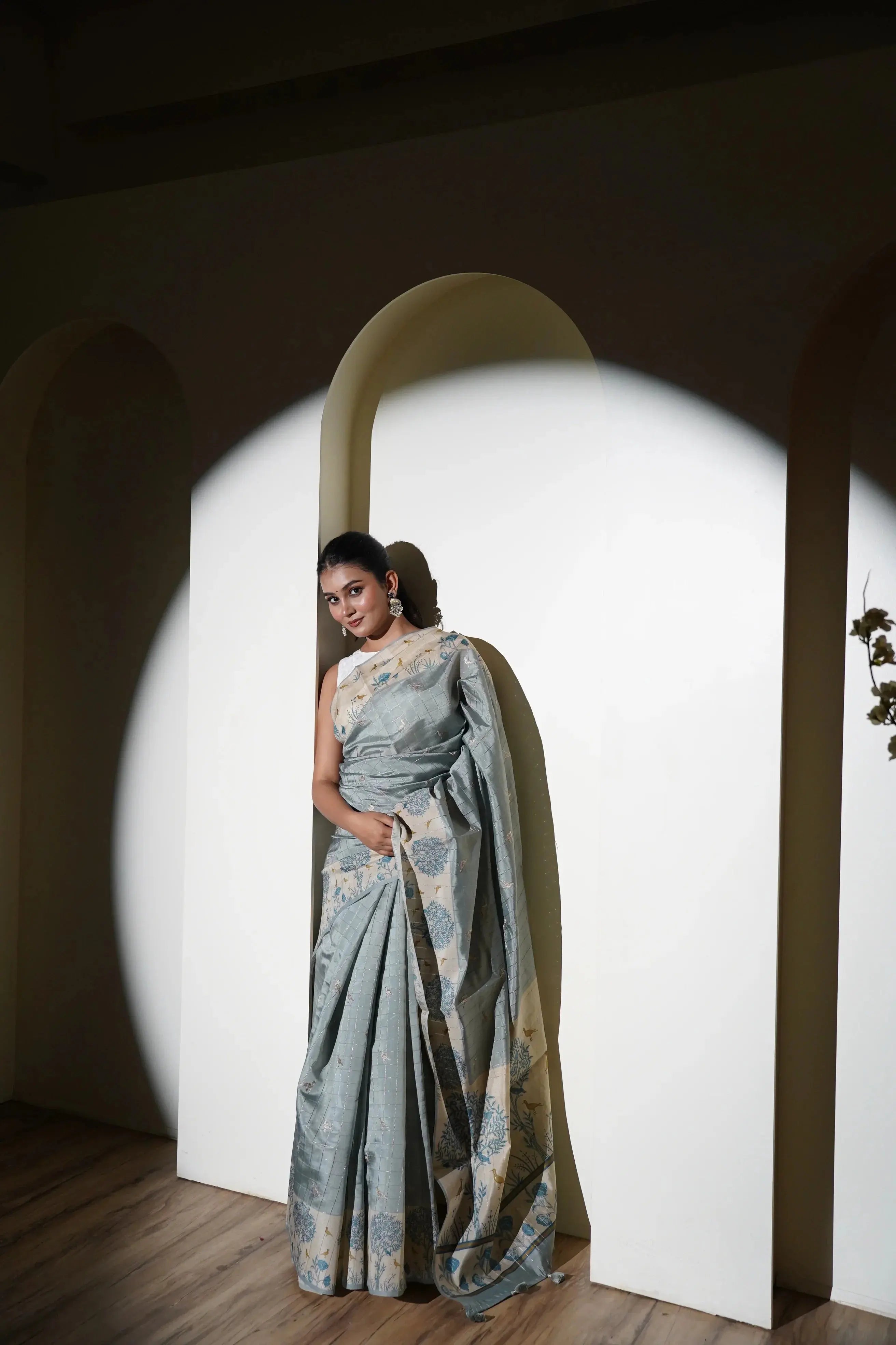 Hamsa tusser silk saree - laaki