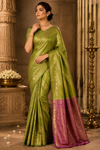 Bhumathi Kanjivaram Litegreen Saree