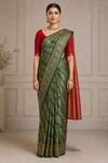 Divena Kanjivaram Green Saree