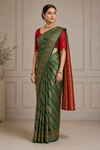 Divena Kanjivaram Green Saree