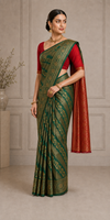 Divena Kanjivaram Green Saree