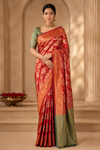 Charita Kanjivaram Red Saree