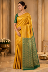 Brinda Kanjivaram Yellow Saree