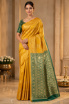 Brinda Kanjivaram Yellow Saree