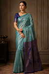 Krishna Kanjivaram Seagreen Saree