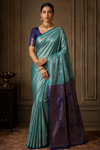 Krishna Kanjivaram Seagreen Saree