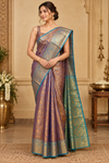 Meadow Blue Dharmavaram Saree