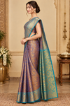 Meadow Blue Dharmavaram Saree