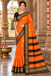 Alia Orange Kanjivaram Saree