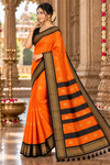 Alia Orange Kanjivaram Saree