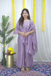 Maira Lavender Tissue  Co-ord Set