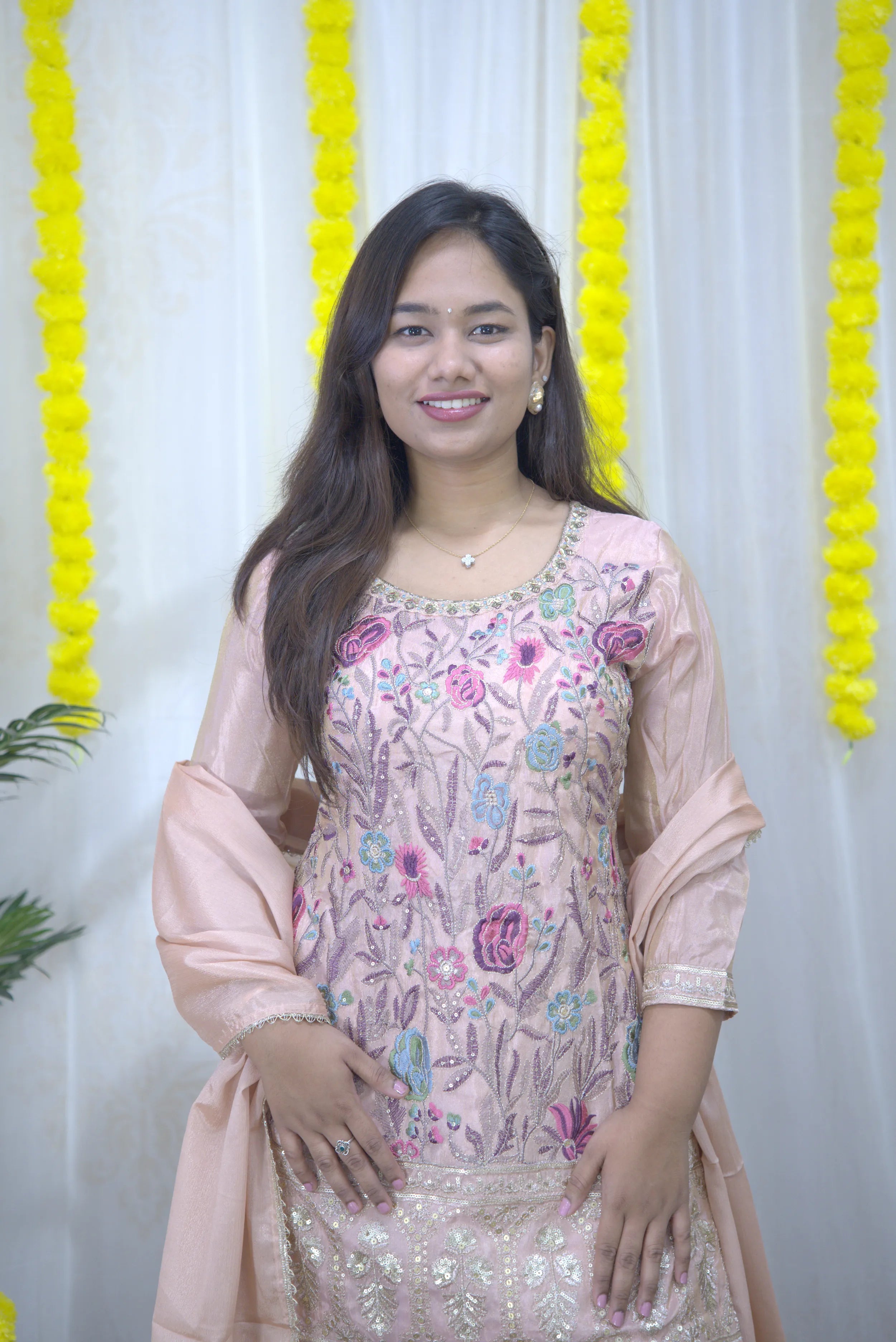 Kanika Shannon Embroidered Tissue Sharara Set