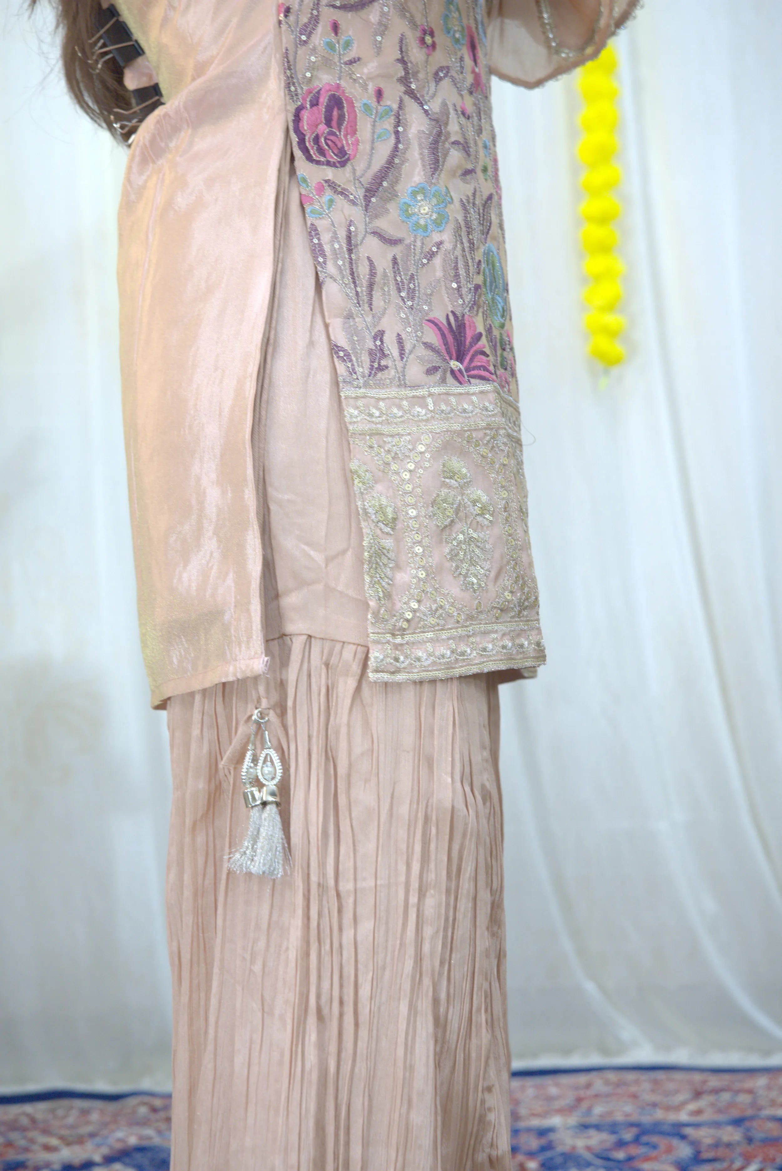 Kanika Shannon Embroidered Tissue Sharara Set