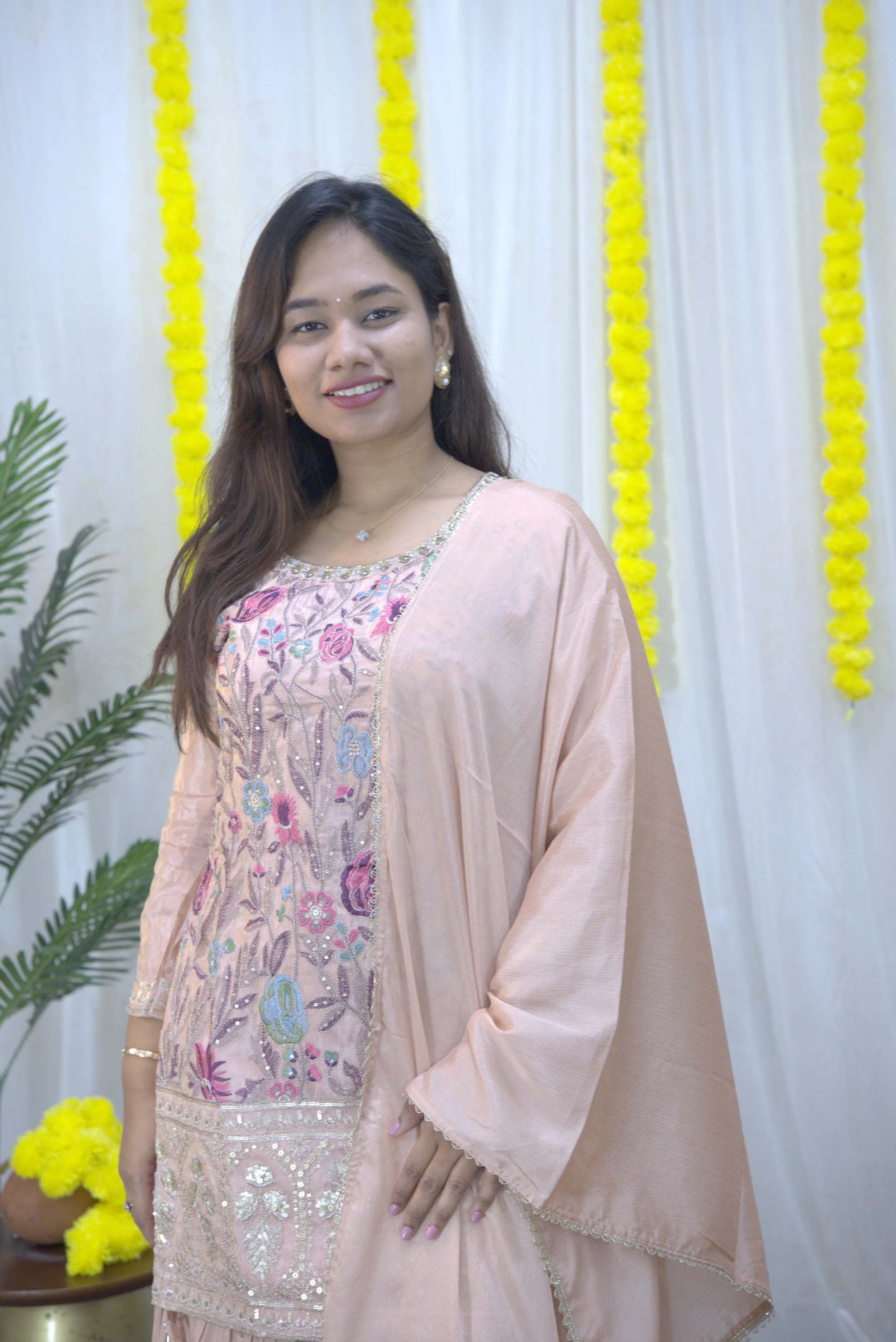 Kanika Shannon Embroidered Tissue Sharara Set