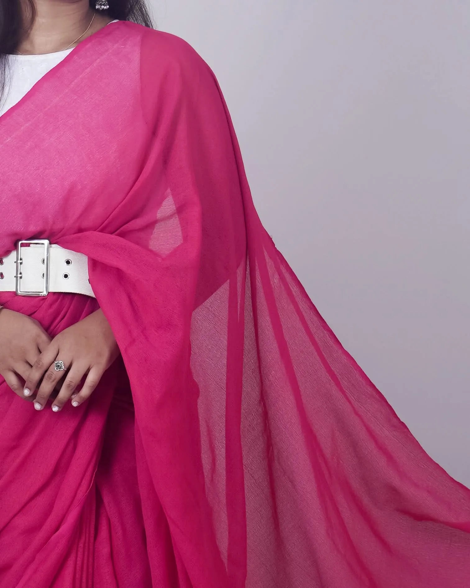 Jessi Pink Khadi Saree