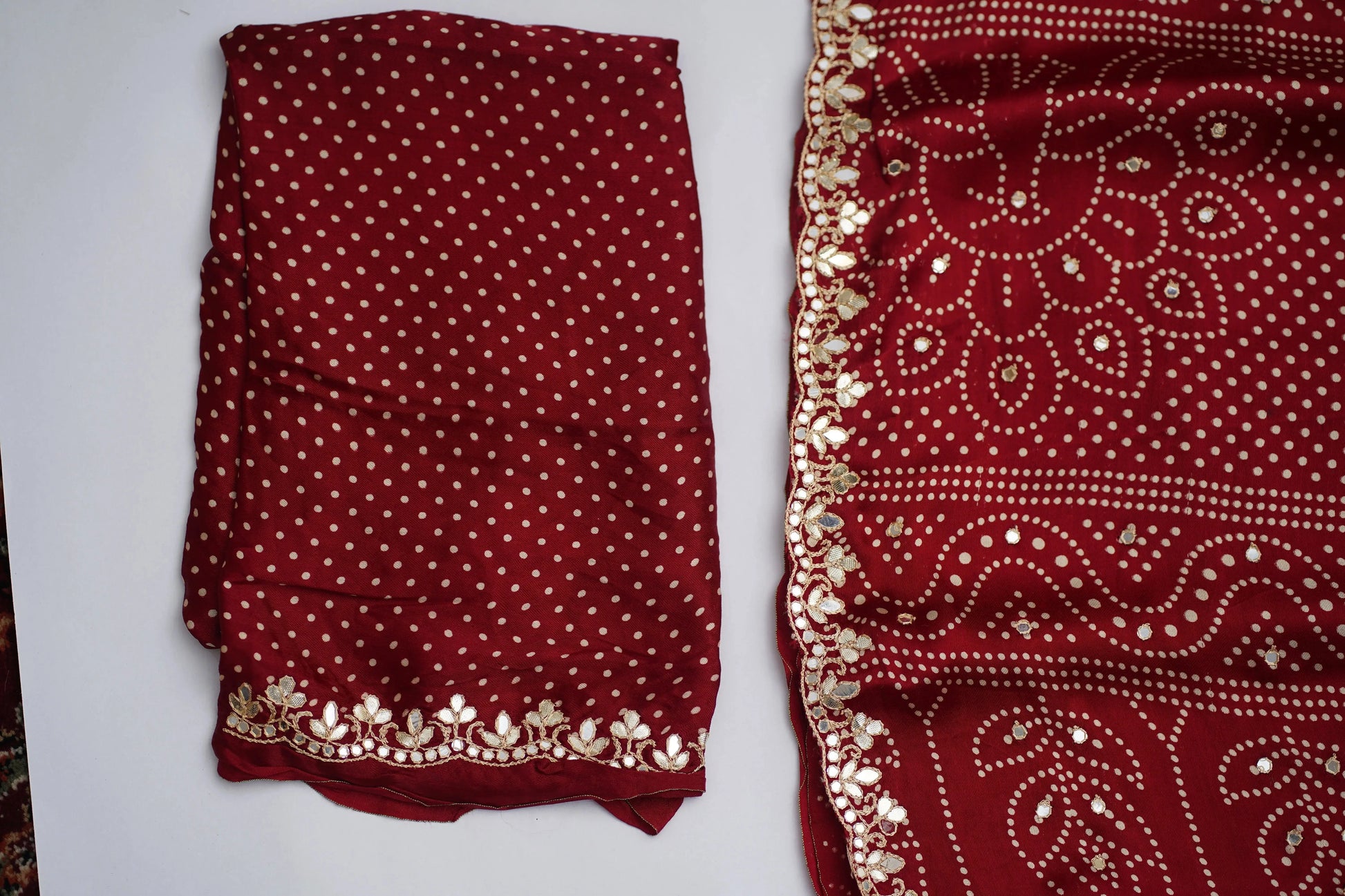 Kushmanda bandhani silk saree - laaki