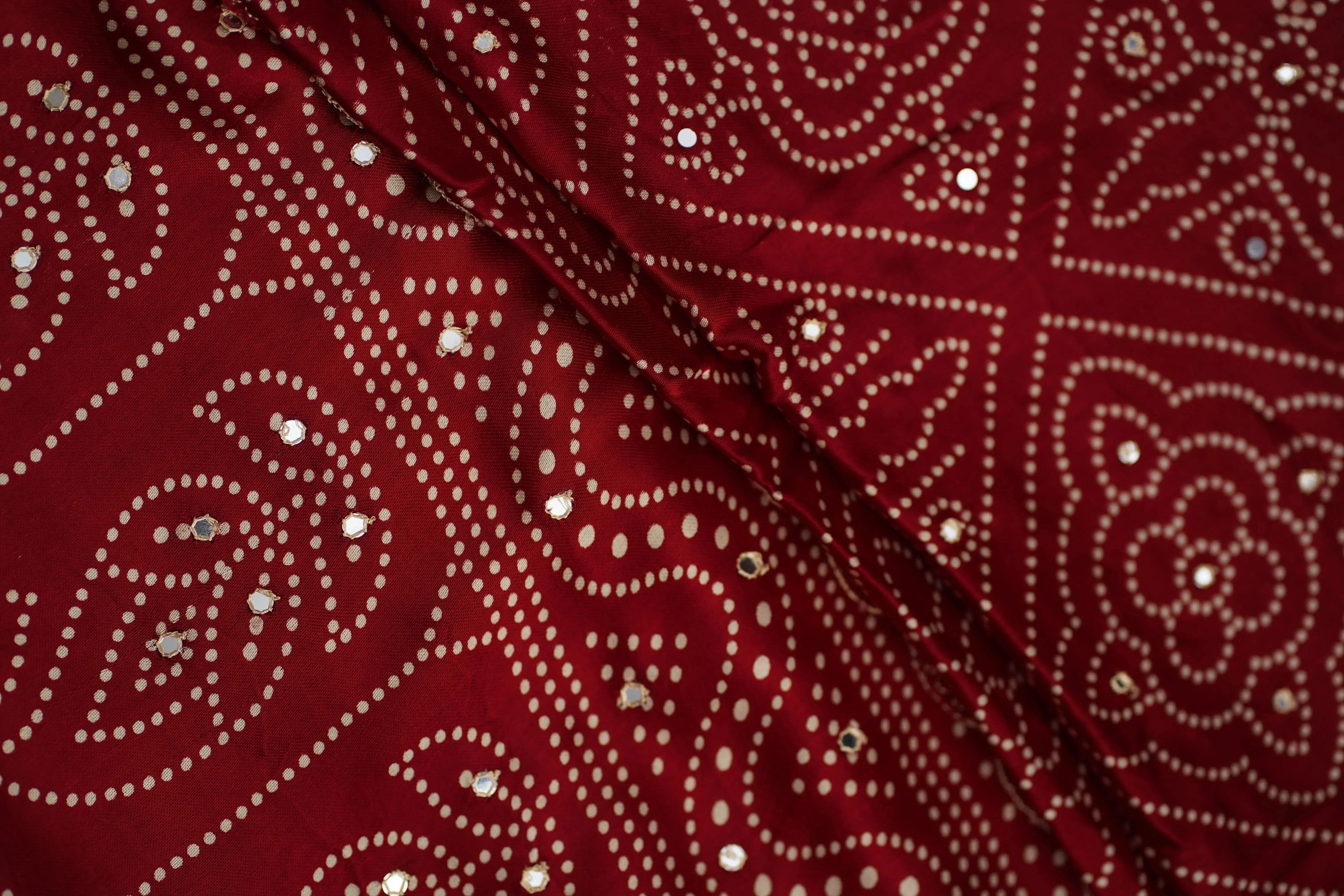 Kushmanda bandhani silk saree - laaki