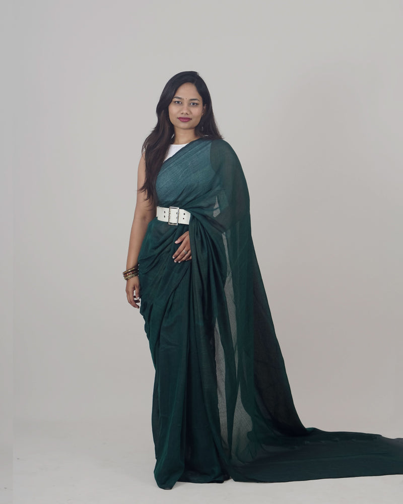 Jessi Green Khadi Saree