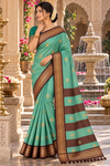 Sonakshi Seablue Kanjivaram Saree