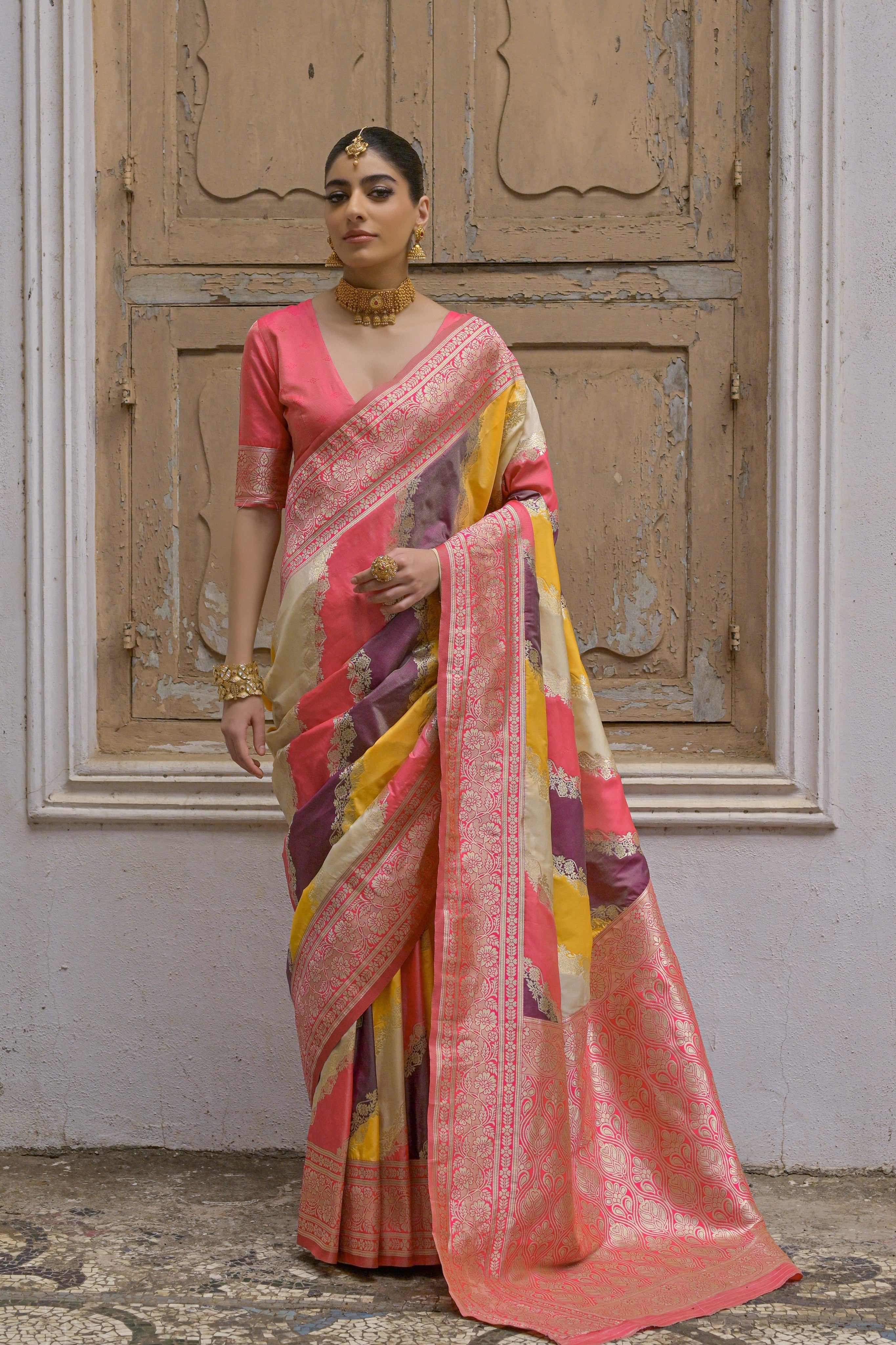 Rani Silk Saree laaki