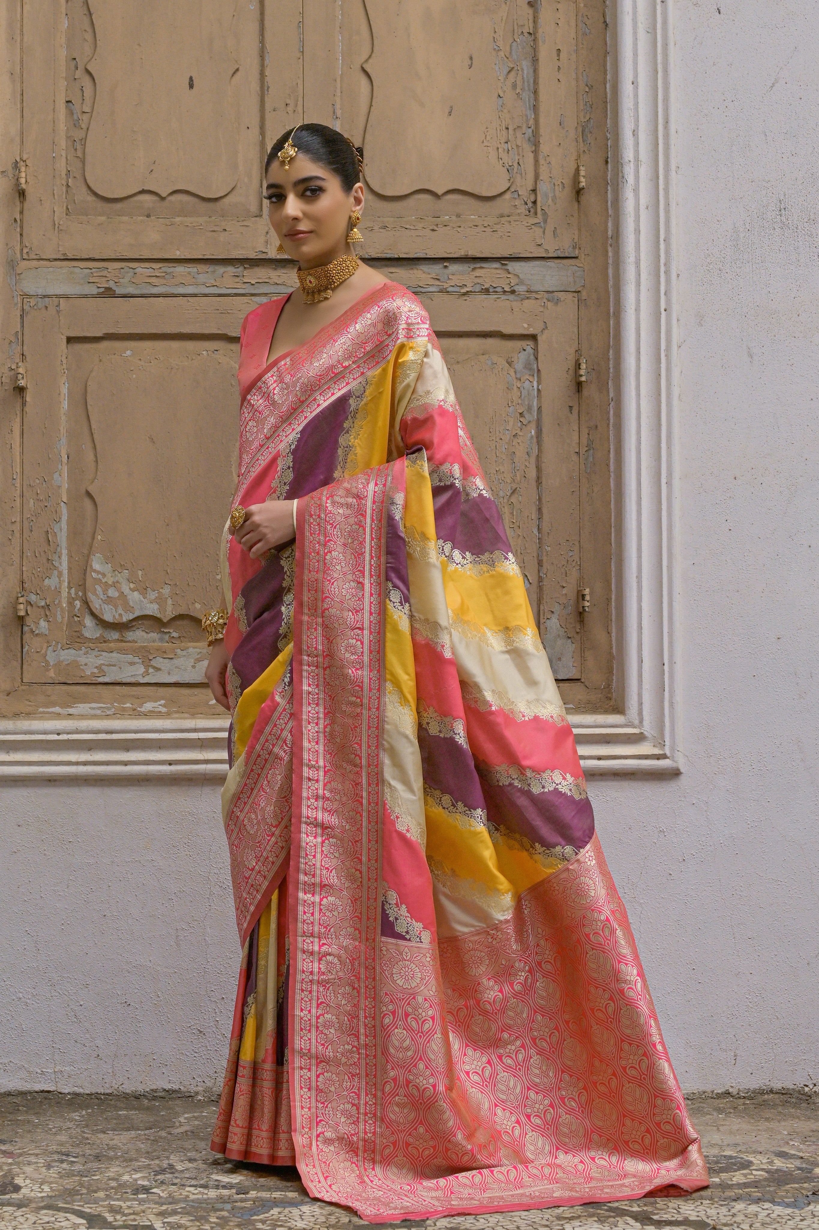 Rani Silk Saree laaki