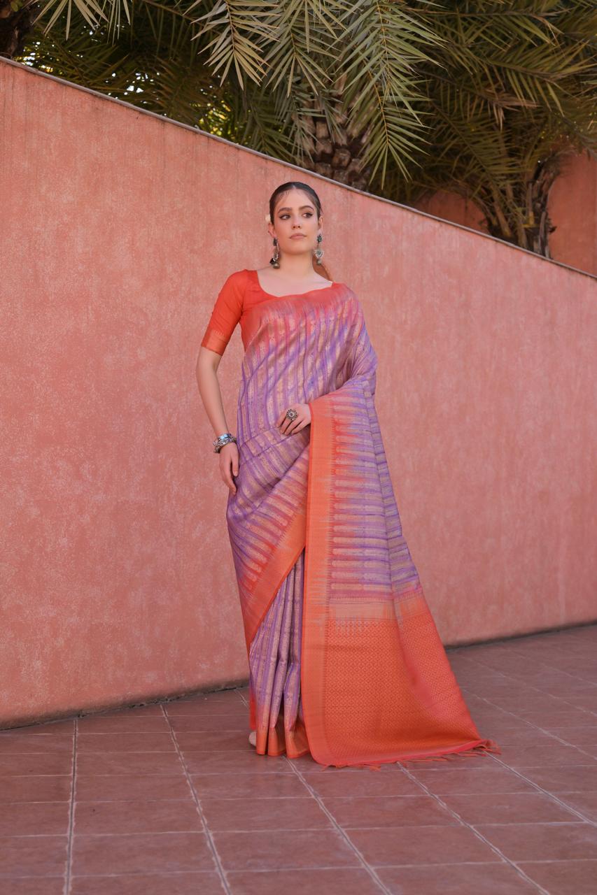 Indhu kanjivaram silk saree laaki