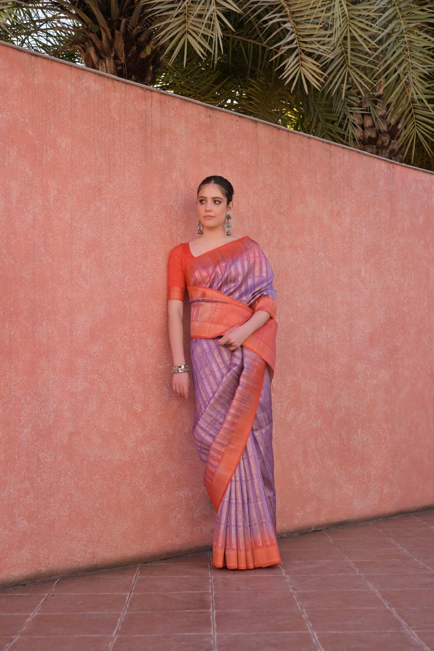 Indhu kanjivaram silk saree laaki
