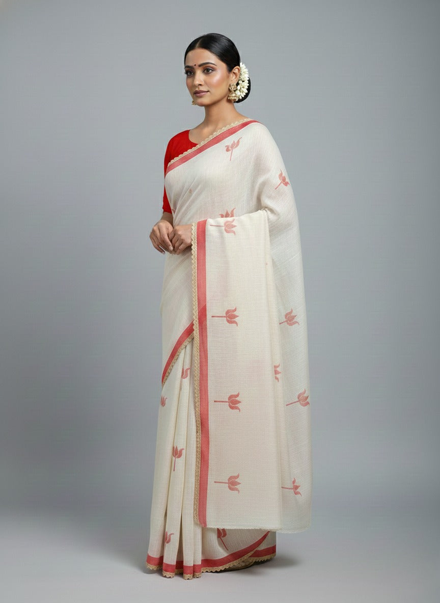 KAMALA POLY LINEN SAREE
