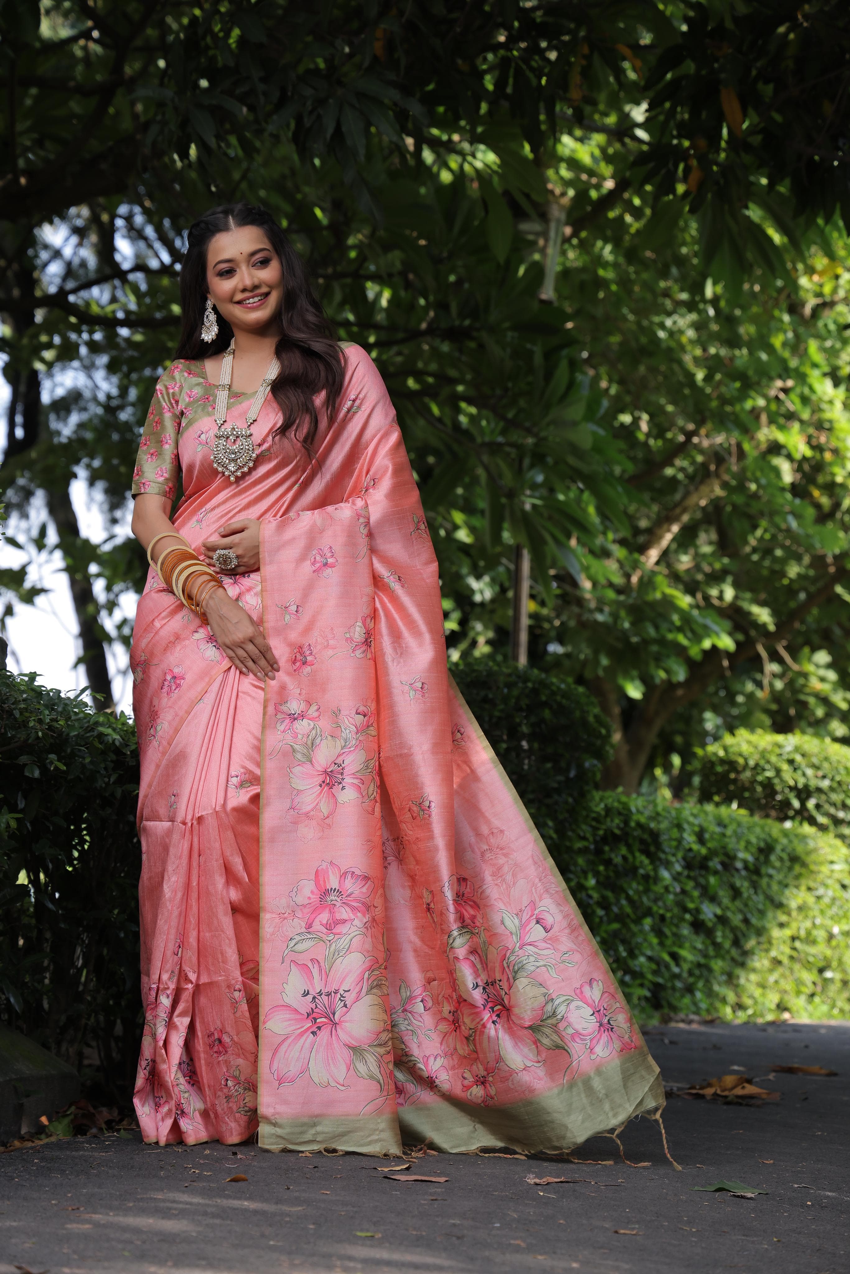 Joshi Chanderi Silk Saree laaki