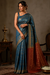 Oona Kanjivaram Skyblue Saree