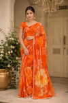 Nishitha Orange Chiffon Saree