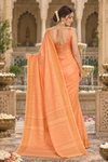Neha Peach Kanjivaram Saree