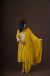 Adira Yellow Embroidered Cotton 3-Piece Set