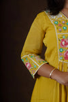 Adira Yellow Embroidered Cotton 3-Piece Set