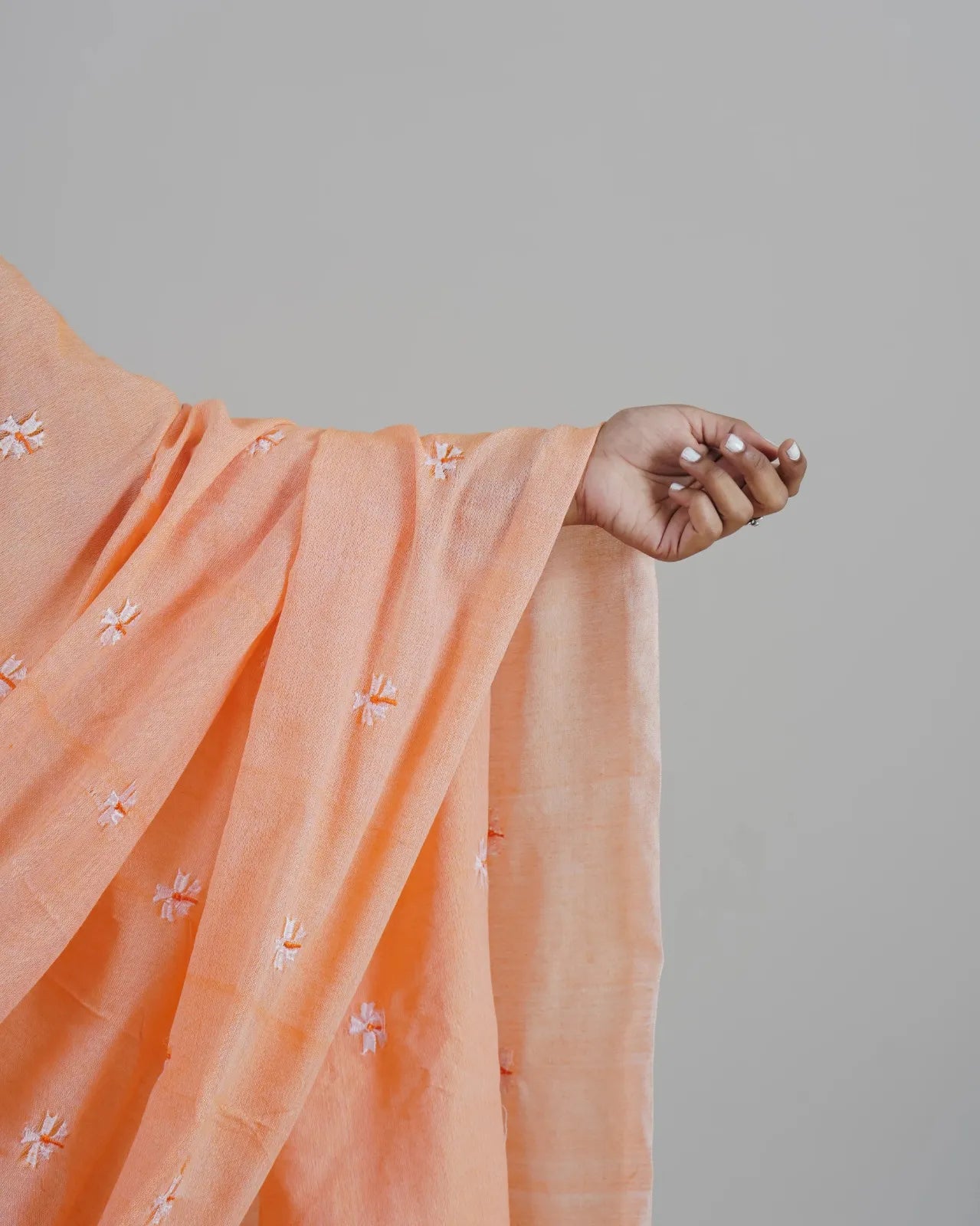 Ananya Peach Khadi Saree