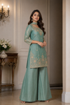 Joshika Mint Green Tissue Sharara Set