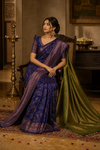 Anu Kanjivaram Blue Saree