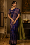 Anu Kanjivaram Blue Saree