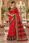 Kreena Red Kanjivaram Saree