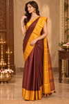 Manushi Maroon Kanjivaram Saree