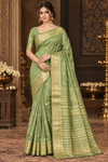 Ramya Pistagreen Kanjivaram Saree