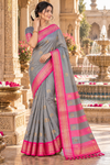 Teena Grey Kanjivaram Saree