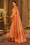 Daisy Peach Kanjivaram Saree