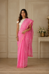 Tisha Pink Khadi Saree