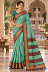 Sonakshi Seablue Kanjivaram Saree