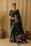 Raaji Geogrette  Green Saree