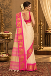Hasin White&Pink Kanjivaram Saree