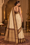 Leo Cream&Maroon Kanjivaram Saree