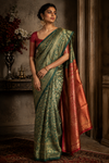 Jasmine Kanjivaram Green Saree