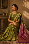 Prathi Kanjivaram Lite Green Saree